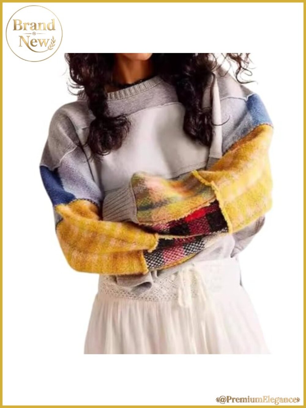 Striped Oversized Crewneck Sweatshirt Women Y2K Long Sleeve Pullover